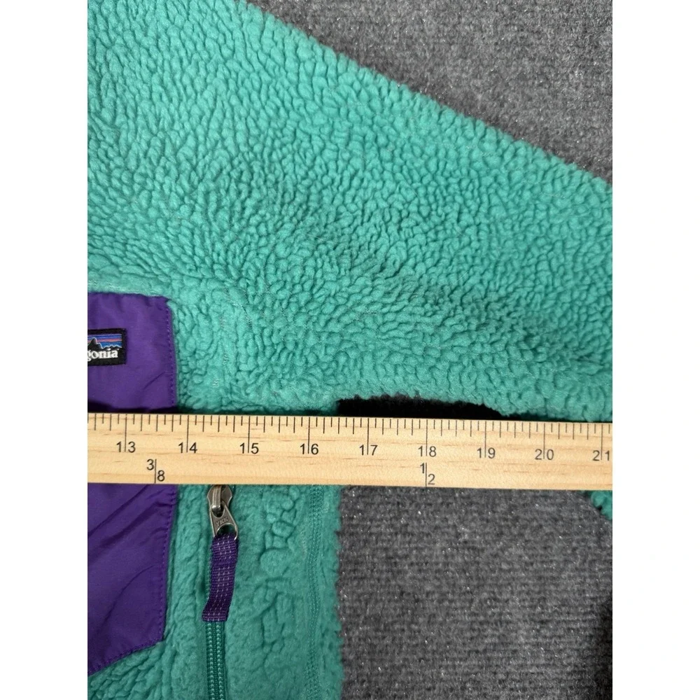 Vintage Patagonia Retro-X Deep Pile Fleece Jacket Girls Kids Sz M 10 Youth Teal